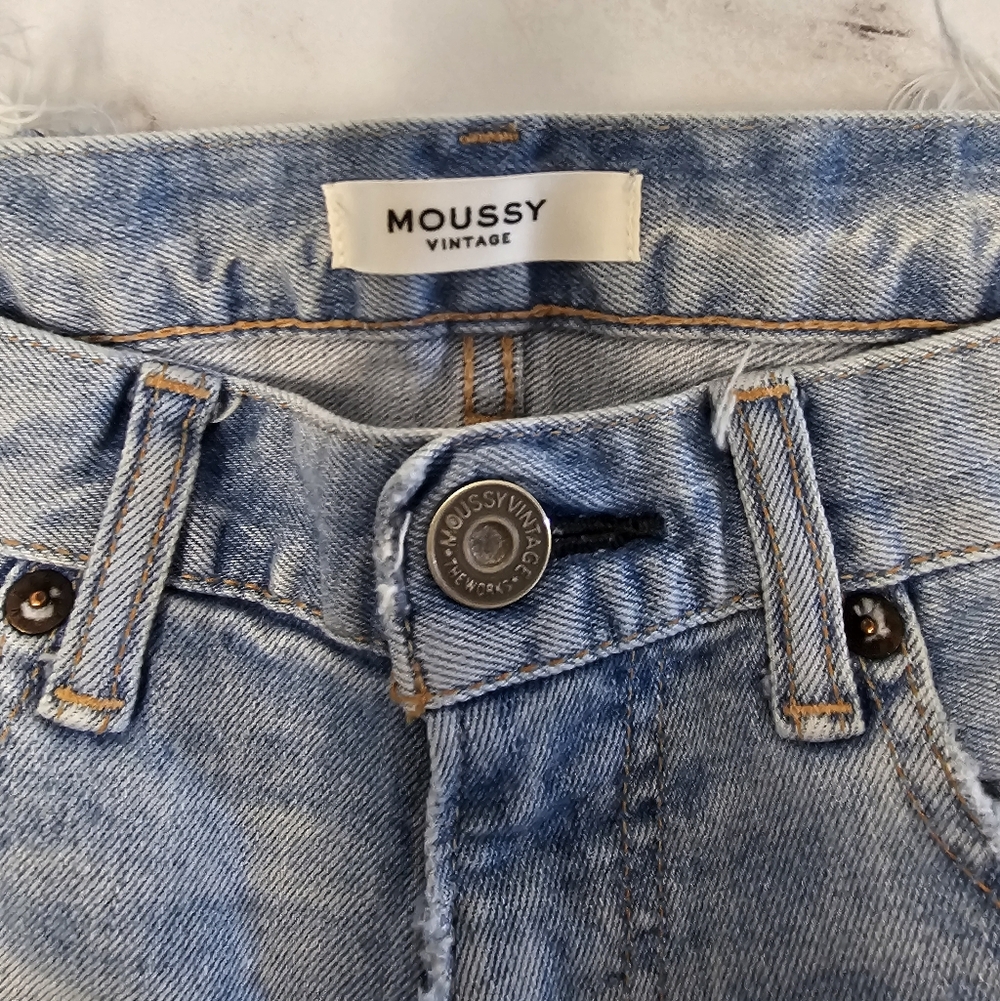 Moussy Vintage High Rise Ankle Fray Skinny Blue Distressed Jeans 26 Preowned - Picture 8 of 10